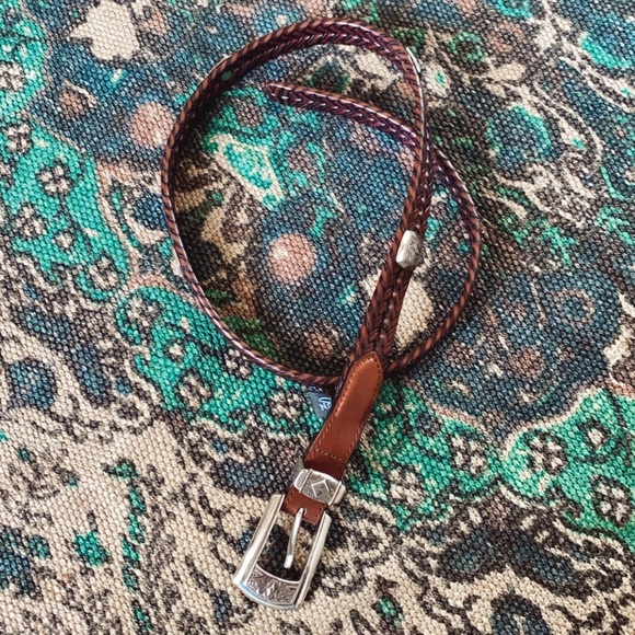 Brighton Brown Leather Belt with Silver details